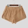 INCERUN Women Elastic Waist Shorts Furry Splits Side Mini Pants Home Wear