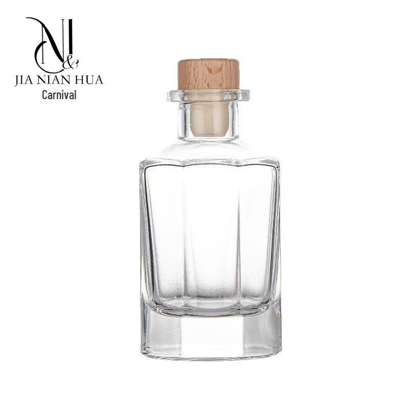 Hexagonal Glass Aromatherapy Bottle Set with Diffuser Sticks, Flameless and Transparent 100ml Naked Bottle