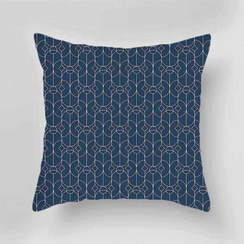 Geometric Simple Blue Print Pillow Case Office Sofa Cushion Cover Luxury Home Decor Cushion Cover