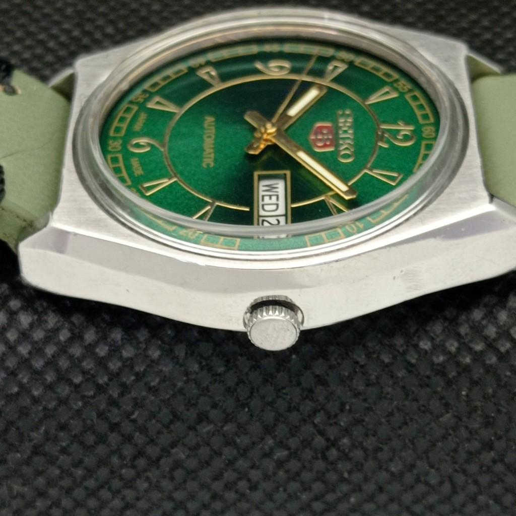 USED VINTAGE SEIKO 5 AUTOMATIC 6309A JAPAN MENS D/D GREEN WATCH 602-a313583-9 SKU602-a313583
