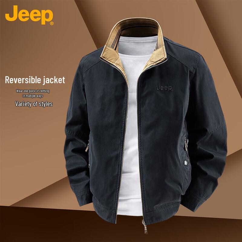 Jeep Men's Stand Collar Casual Workwear Jacket
