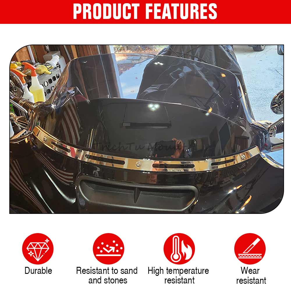 Motorcycle 10.5" ABS Plastic Windshield Windscreen Clear Fit For Harley Trike Tri Glide Ultra Classic FLHTCUTG 2014-2025