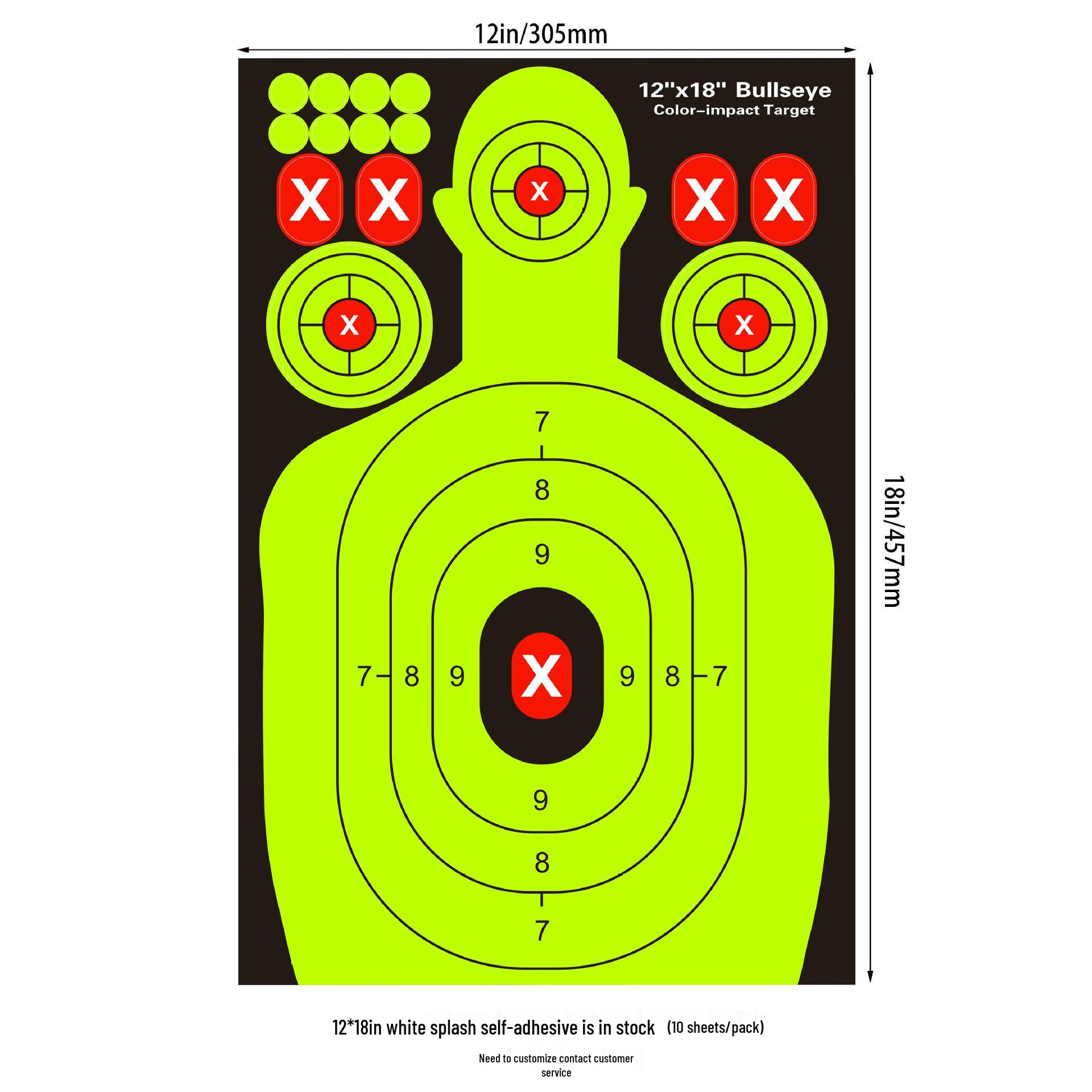 

Білі цільові наліпки з бризками, 12x18 дюймів, самоклеючі, для тренувань зі стрільби жовтий