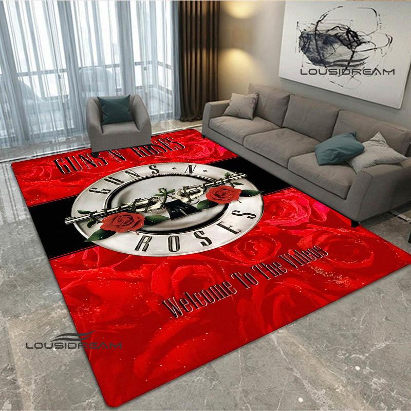 Guns n'roses band retro print carpet fashion home decoration non -slip carpet photography propsmal area rug birthday gift