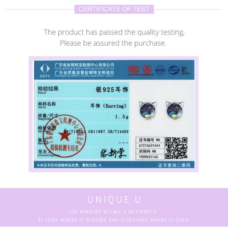 Bamoer 925 Sterling Silver Resin Oxidized Colored Fish Scale Love Earrings for Women Fine Jewelry