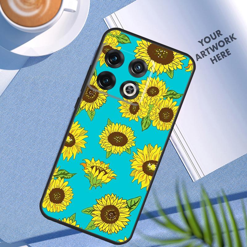 Sunflower Case For OnePlus 12 12R 11 9 10 Pro 10R 10T 9R 8T Nord 3 CE 2 Lite 2T N10 N20 N30 CE4 Cover