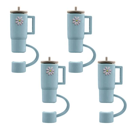 

Стильный наконечник-соломинка с ручкой Многоразовый Многоцелевой небесно-голубой