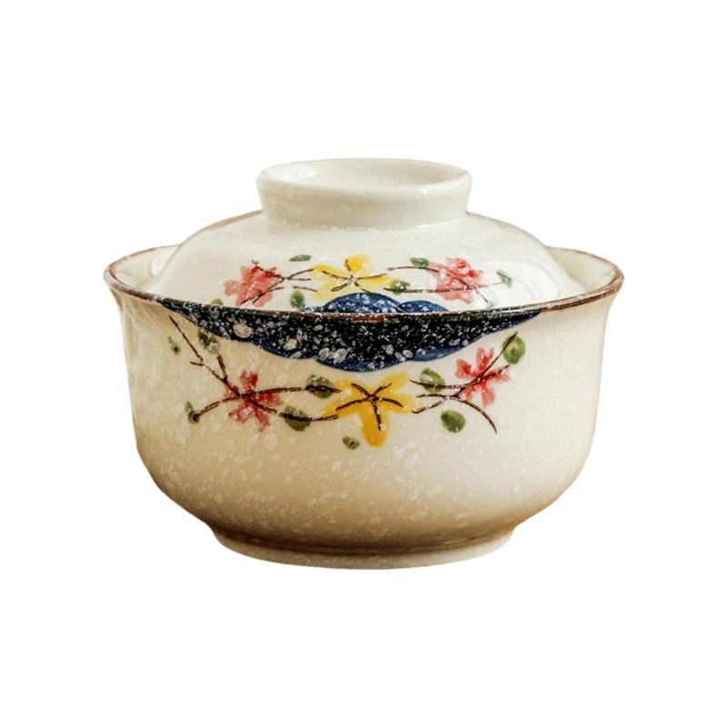 Elegant Ceramic Ramen Noddle Soup Bowl with Lid Microwave Oven and Dishwasher Safe for Formal Dining and Daily Activity