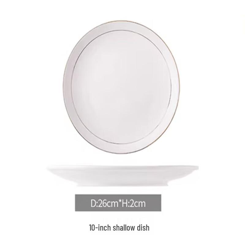 Flevence Gold Rim Ceramic Bone Plates