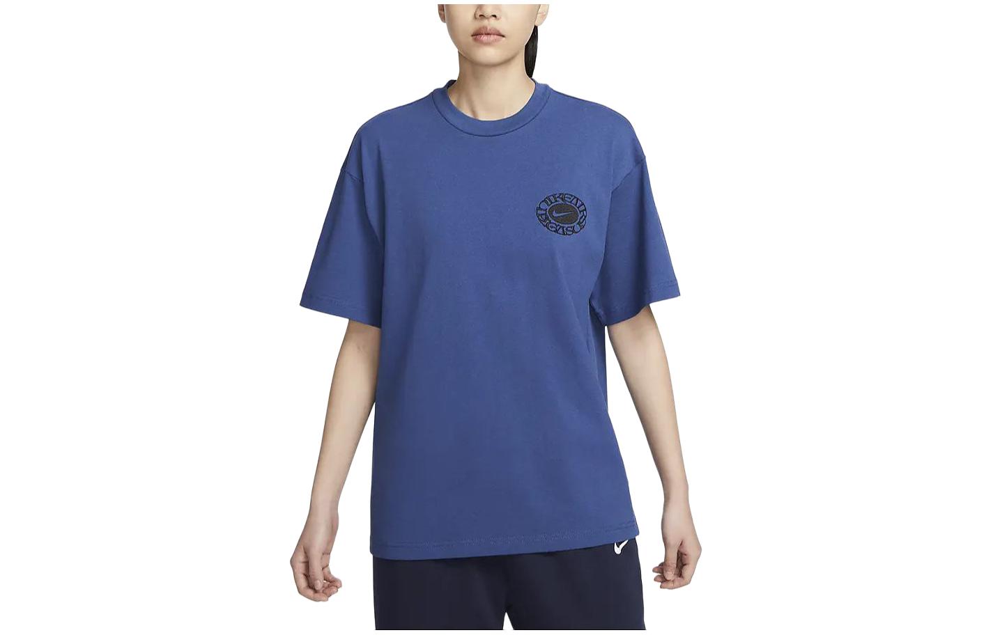 Nike T Shirts Unisex Blue Crew Neck Moderate Straight Fit FZ7621-486 XXL