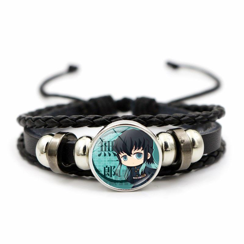 Demon Slayer Figur Armbånd Tanjiro Nidouzi Inosuke Zenitsu Mini Actionfigur Kunst Foto Anheng Lærarmbånd for Fans Gave