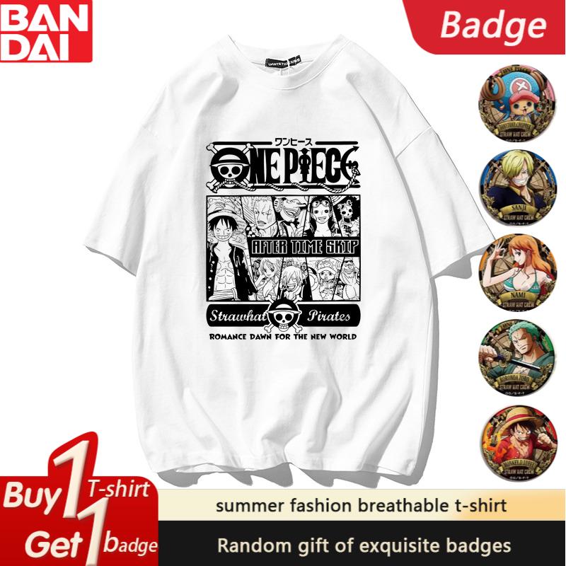 ONE PIECE Peripheral Clothes Boys Nika Luffy Fivespeed Sauron Trend Loose Mens and Womens Summer Trend Shortsleeved Tshirt