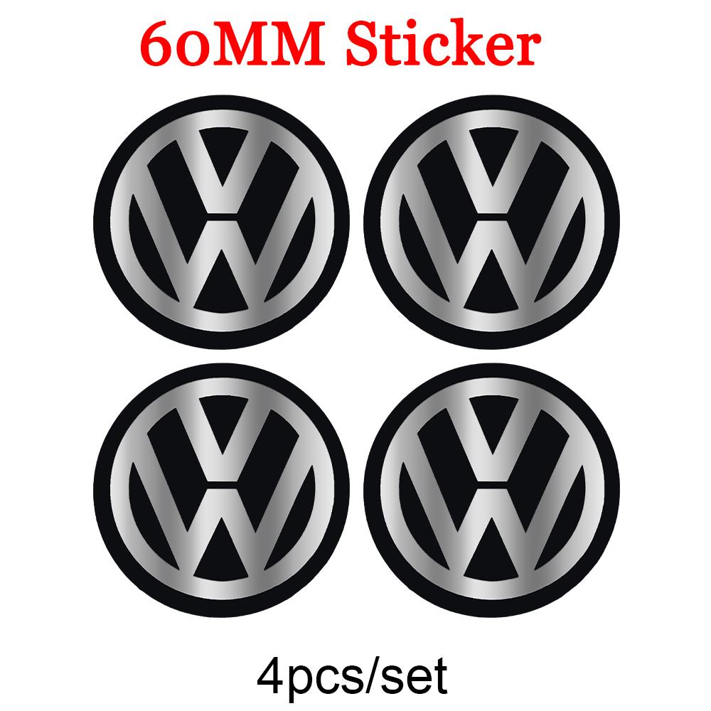 

For VOLKSWAGEN VW 4PCS 56/60/65mm Car Wheel Hub Caps Emblem Hubcap Badge Stickers Decoration For Volkswagen VW GTI R Touareg Lin