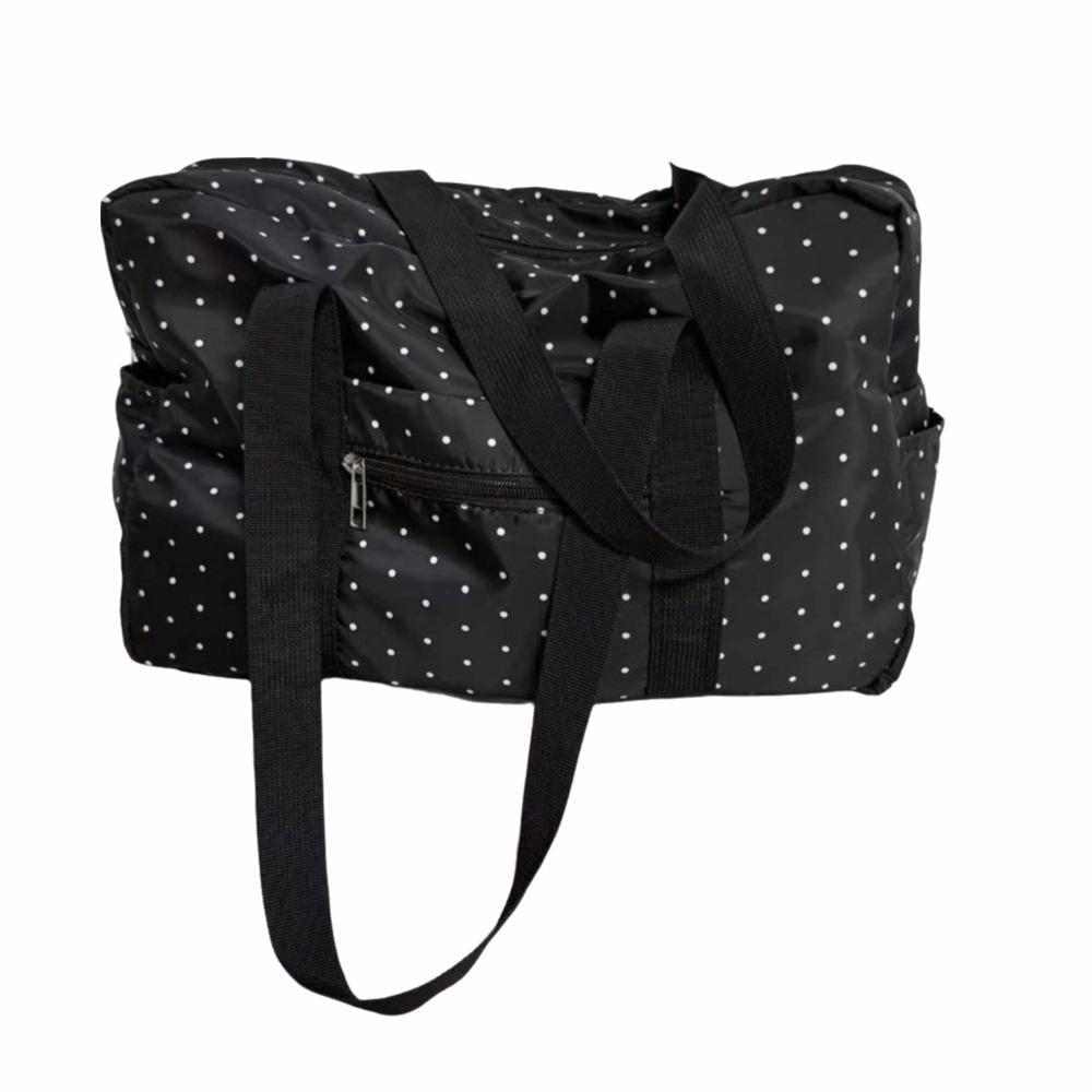 Lightweight Polka Dot Gym Bag Bow Printing Travel Tote Bag Sports Fitness чёрный