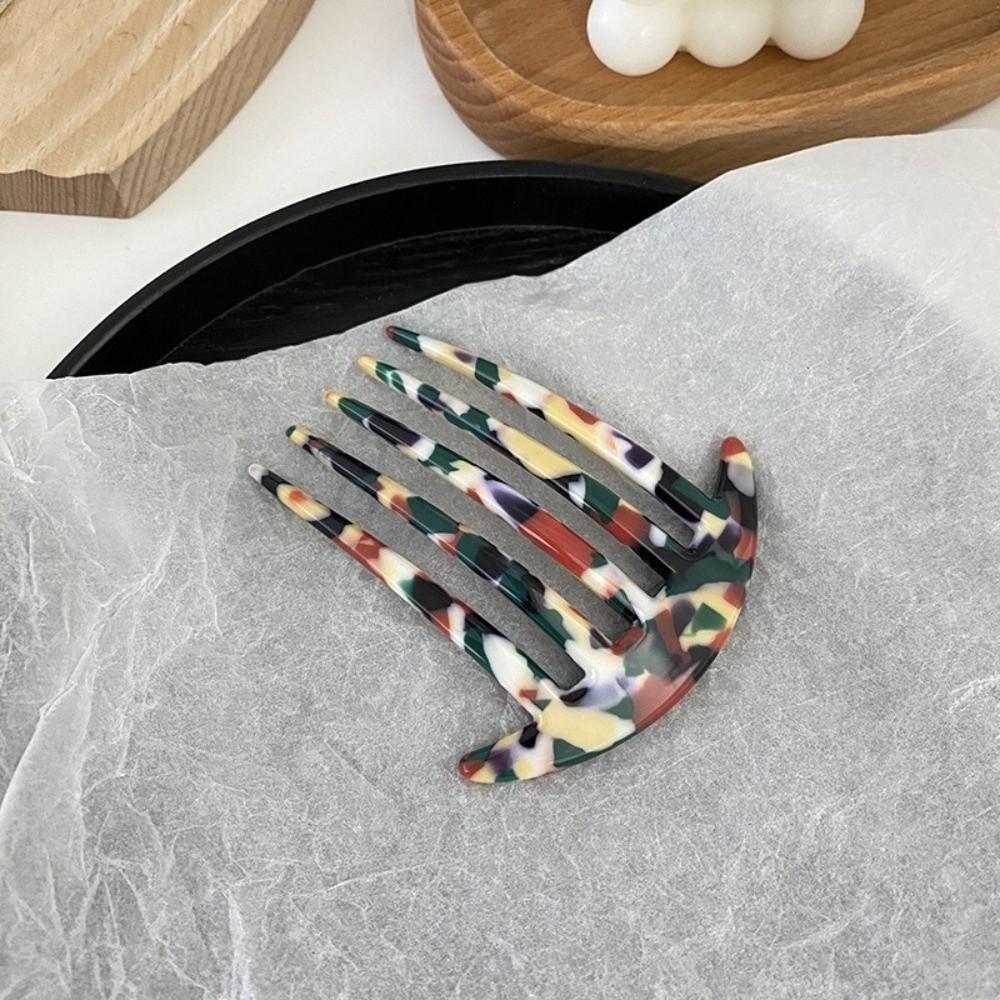 Colorful Acetate Hair Comb 5 Teeth Styling Hair Brush Portable Plate Hair Comb Hairdressing