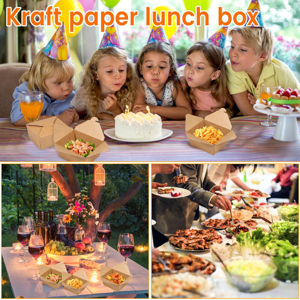 50Pcs Take Out Food Containers 30oz Take Out Paper Container Recyclable To Go Food Containers for Restaurant Party