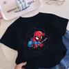 2026 Summer New Personalized Children's T-shirt Spider Man Printed Pure Cotton Parent Child Fashion Brand Round Neck Top