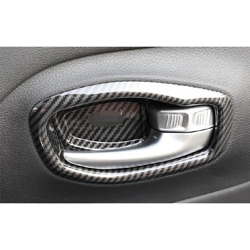 For Jeep Renegade 2015-2023 Carbon Fiber Inner Door Handle Bowl Frame Trim 4pcs