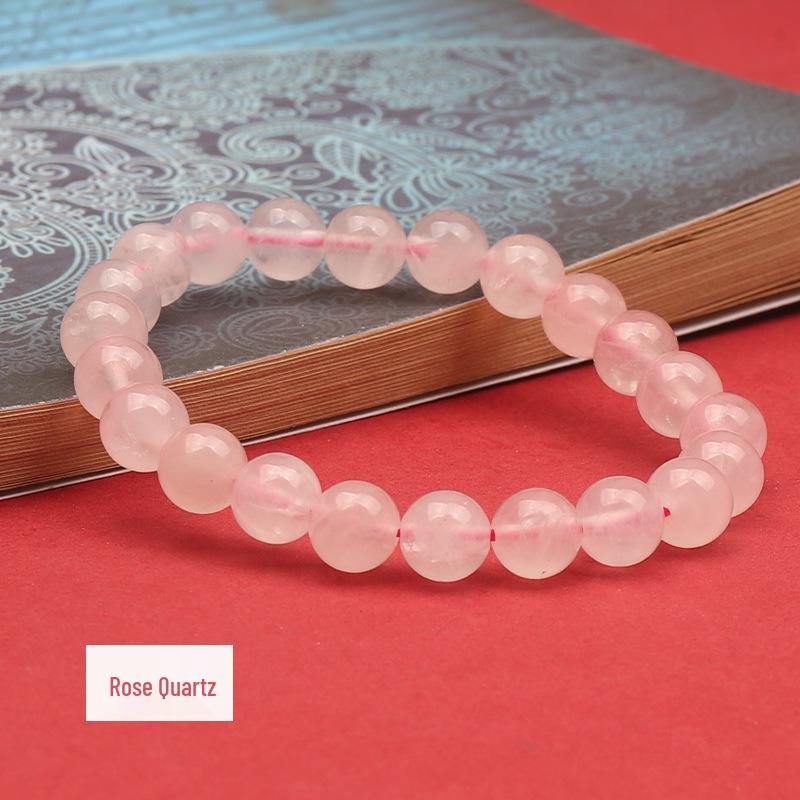 

Высококачественный классический браслет из розового кварца – Однорядный дизайн из Мадагаскара 6mm