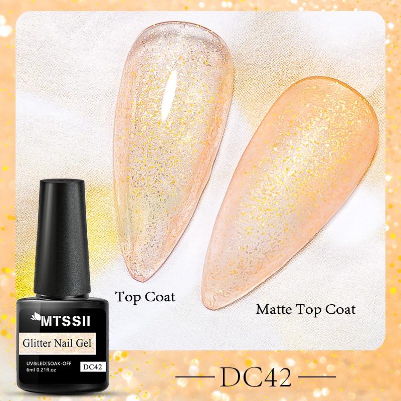 MTSSII 6ml Glitter Nail Gel Sparkly Sequins UV LED Soak Off Varnish For Manicure Semi Permanent Nail Art Gel Polish
