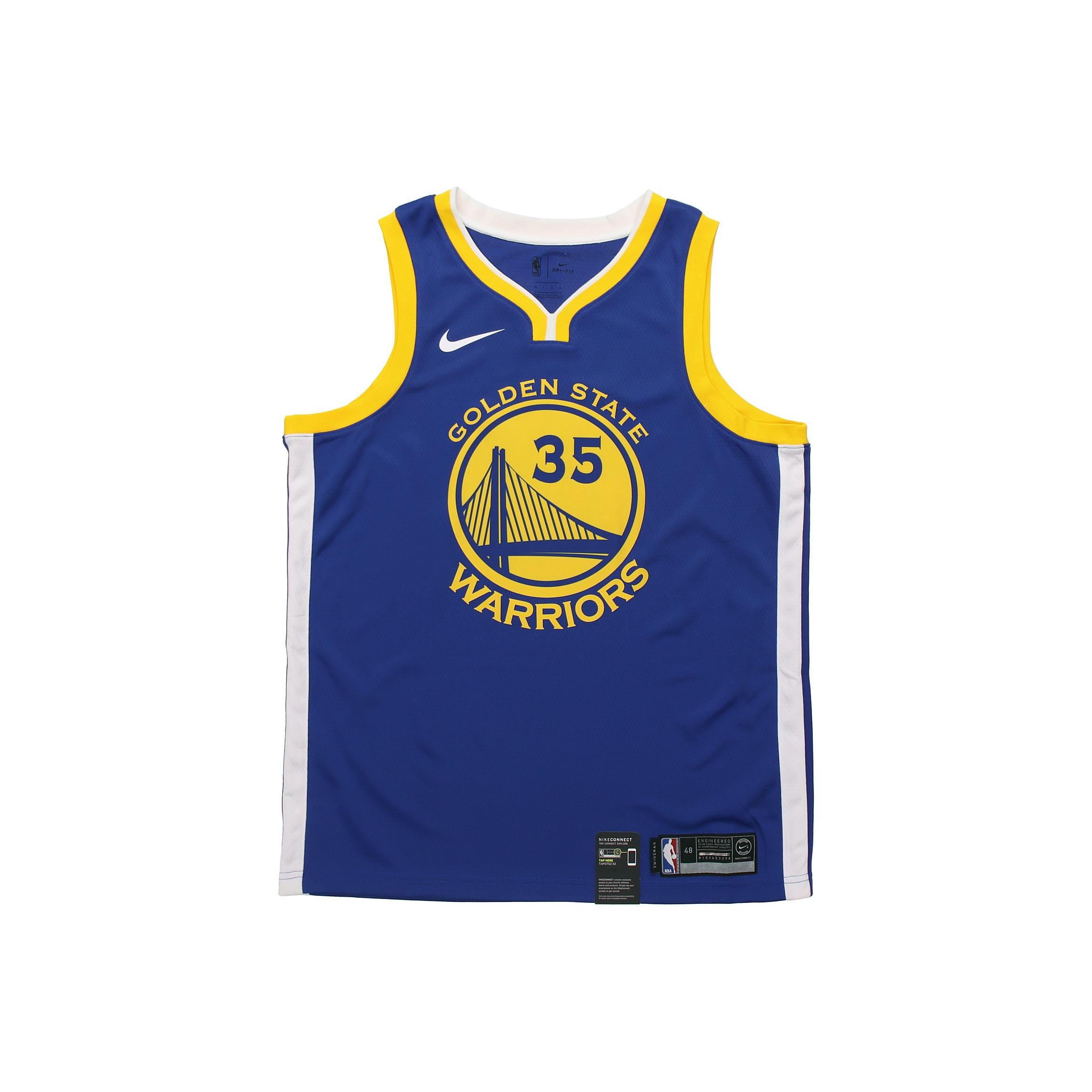 Nike Kevin Durant Golden State Warriors Basketballtrikot, Fan Edition, Nummer 35 Herren Tops Blau 864475-496 M yellow