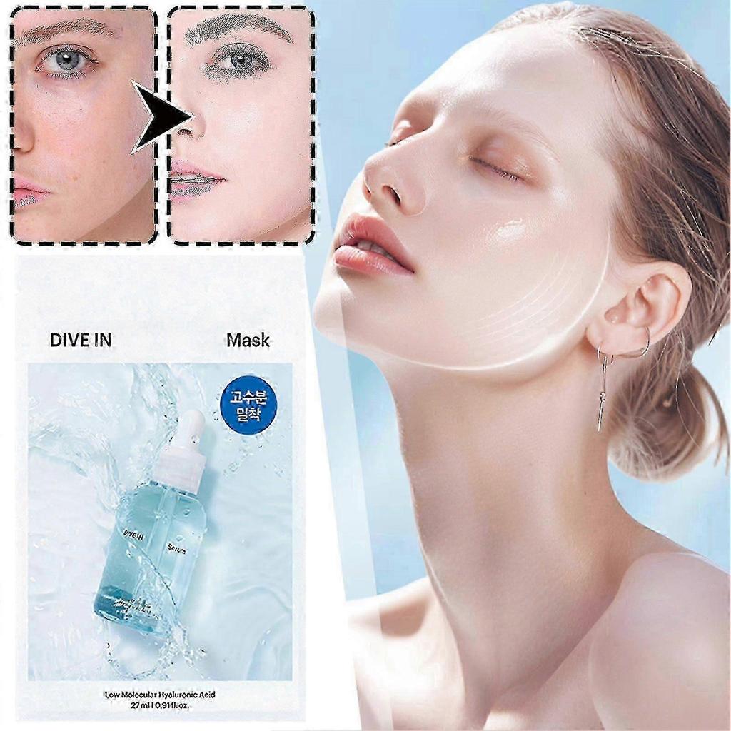 Torriden DIVE IN Hyaluronsäure Gesichtsmaske - Extra feuchtigkeitsspendende koreanische Tuchmaske mit Panthenol & Allantoin, 10 Stück