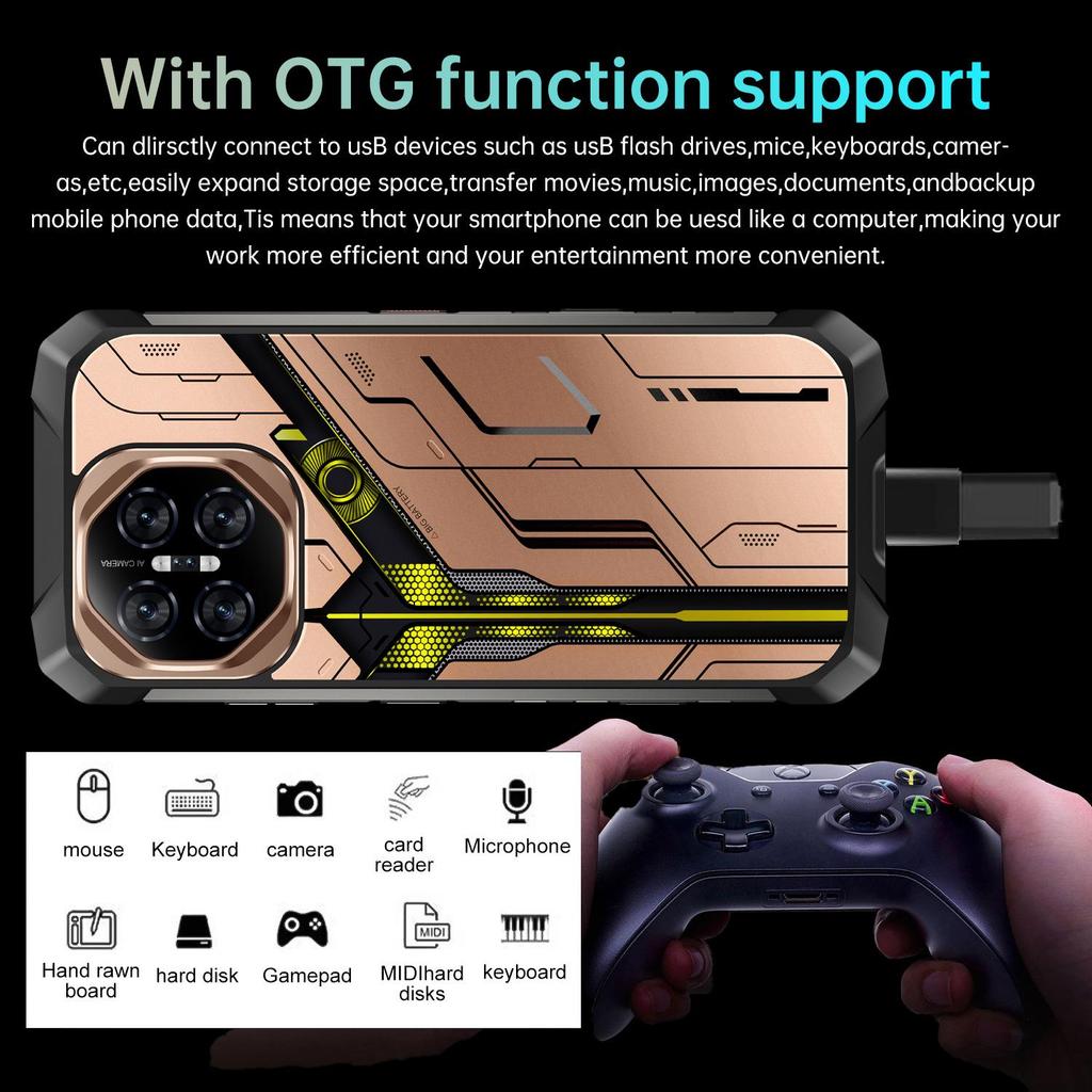 X27 Ultra Waterproof Smartphone - 16GB RAM + 1TB Storage, Large Screen