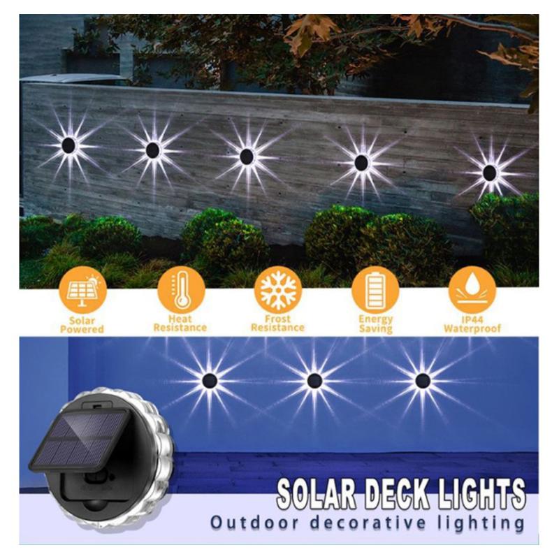 LED-Solar-Wandleuchte, Blütenblattform, 8 Modi, 90 Grad verstellbar, Außenbeleuchtung, Garten, dekorativ