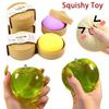 Hot Simulation Bun & Green Apple Squishy Slow Rebound Soft Stress Relief Ball Sensory Toy For Kids & Adults Birthday Gift