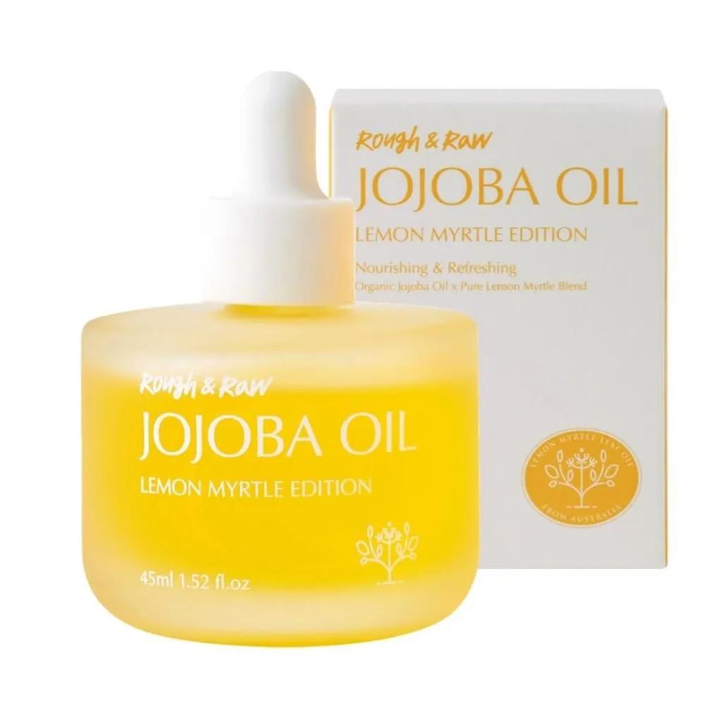ROUGH & RAW USDA Cold-Pressed Pure Golden Jojoba Oil + Israeli Lemon Myrtle Antioxidant