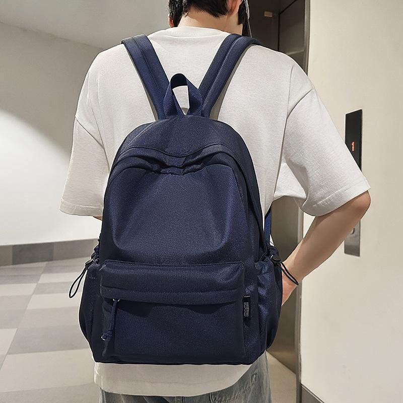 Schoolbag Simple Versatile Solid Color Backpack Men's and Women's Casual Nylon Backpack Japanese High School Student School Bag