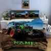 Custom Name Quilt Cover Tractor Bedding Set 3 Pieces Setting Bed King Size Pillowcase Adult Bed Cover Bedroom Bed Set