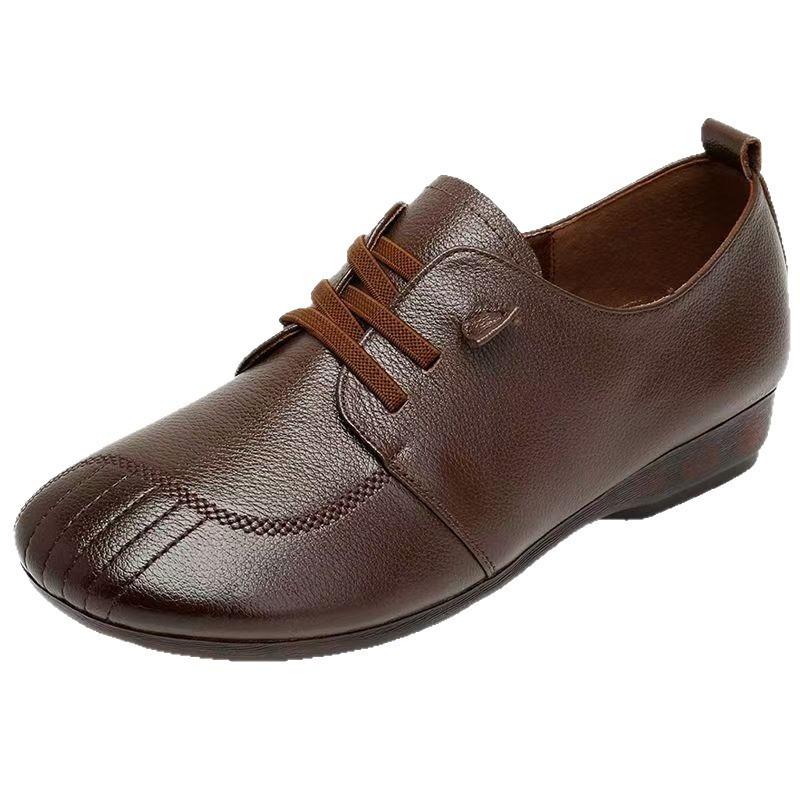New Style Soft Leather Shoes - Versatile Casual Women's Shoes with Anti-slip Sole, Single Shoe