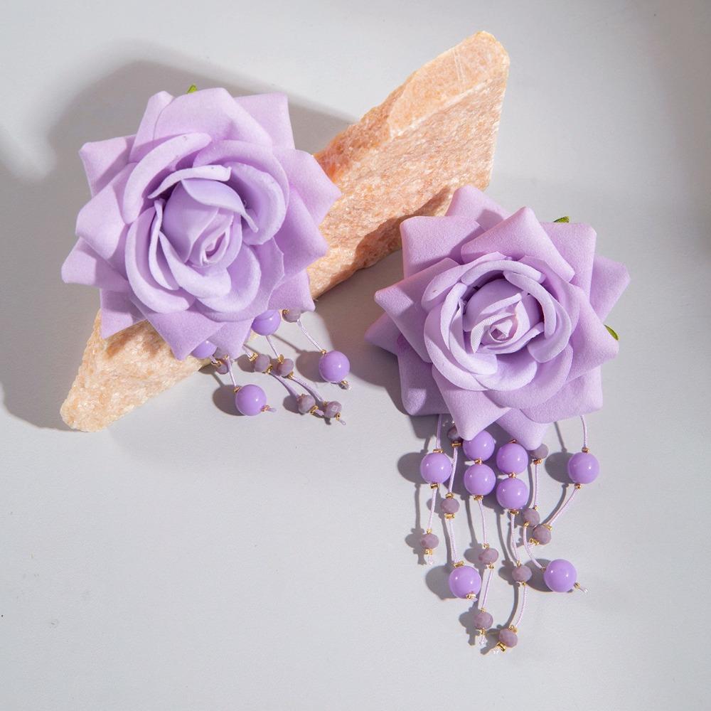 Bohemia Long Tassel Earrings Multicolor Large Flower Earrings Flower Pendant Earrings Women