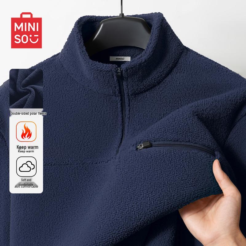 

MINISO Men s Half-Zip Fleece Sweatshirt XL