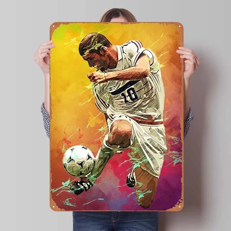 

Zinedine Zidane Sign Sports Poster Wall Decor Living Room Decor Aesthetics Vintage Metal Tin Sign Plaque for Wall Art Decoration 7.9x11.8In(20x30cm)