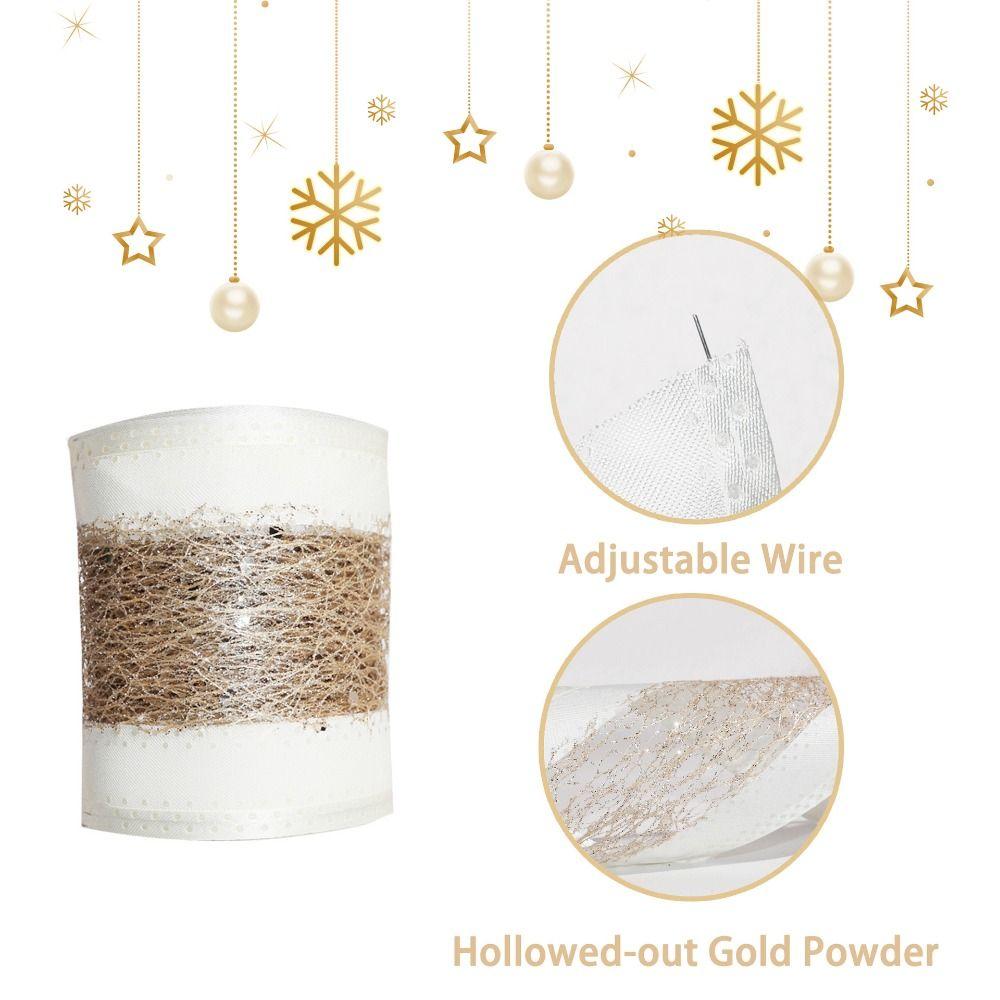 DIY Craft Christmas Mesh Ribbon Linen Bow Making Floral Arrangement Ribbon Handmade Decorative Ribbon Xmas Tree Ribbon