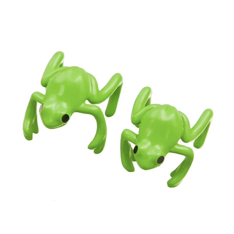 2pcs Fashionable And Creative Cute Frog Ear Clip For Women, Fashionable Green Insect Non Perforated Earring Accessory Gift.