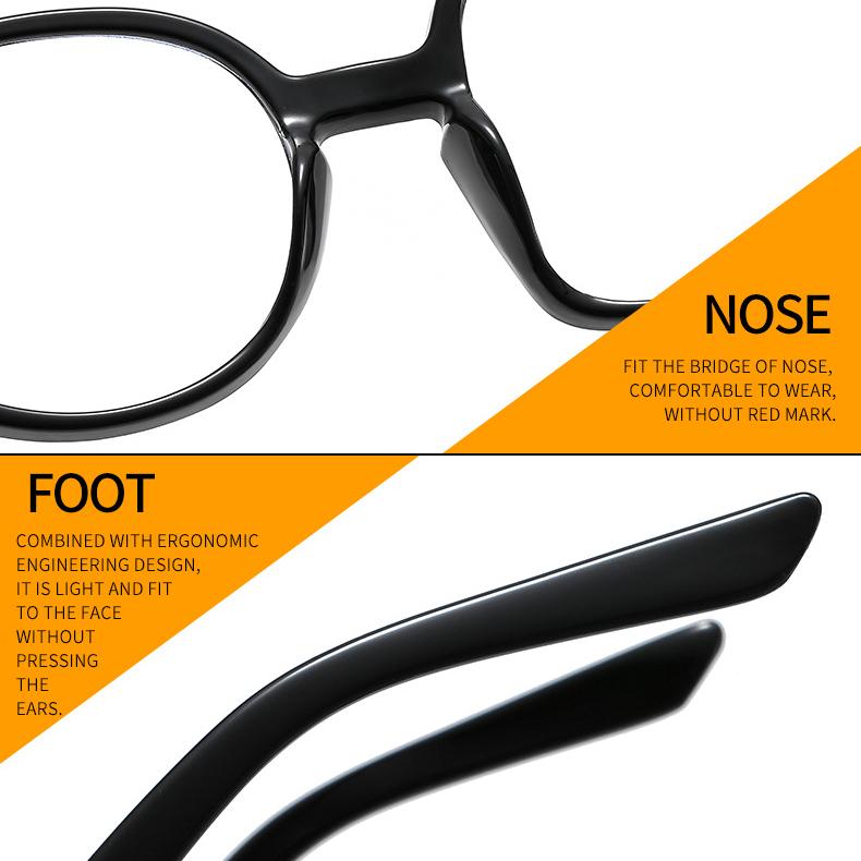 Women's Glasses Anti-Blue Light Fashion Personalized Hip Hop Square and Round Color Matching Plain Glasses Party Street Shooting Stylish Glasses