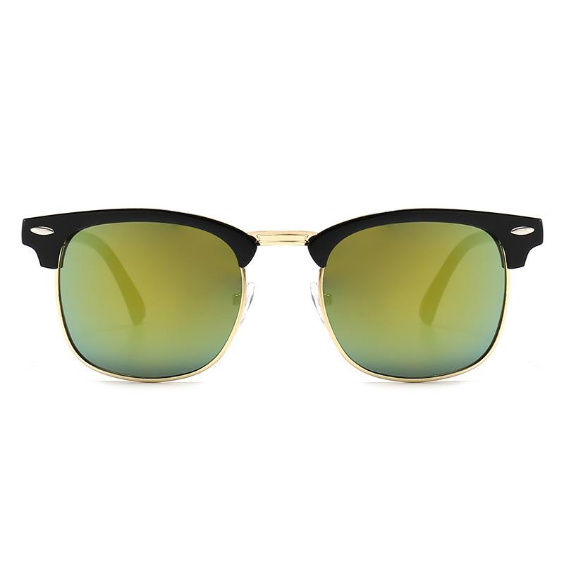 Classic Sunglasses Retro Rice Nail Half Frame Sunglasses Trendy Film Reflective Glasses Toad Glasses Sunglasses