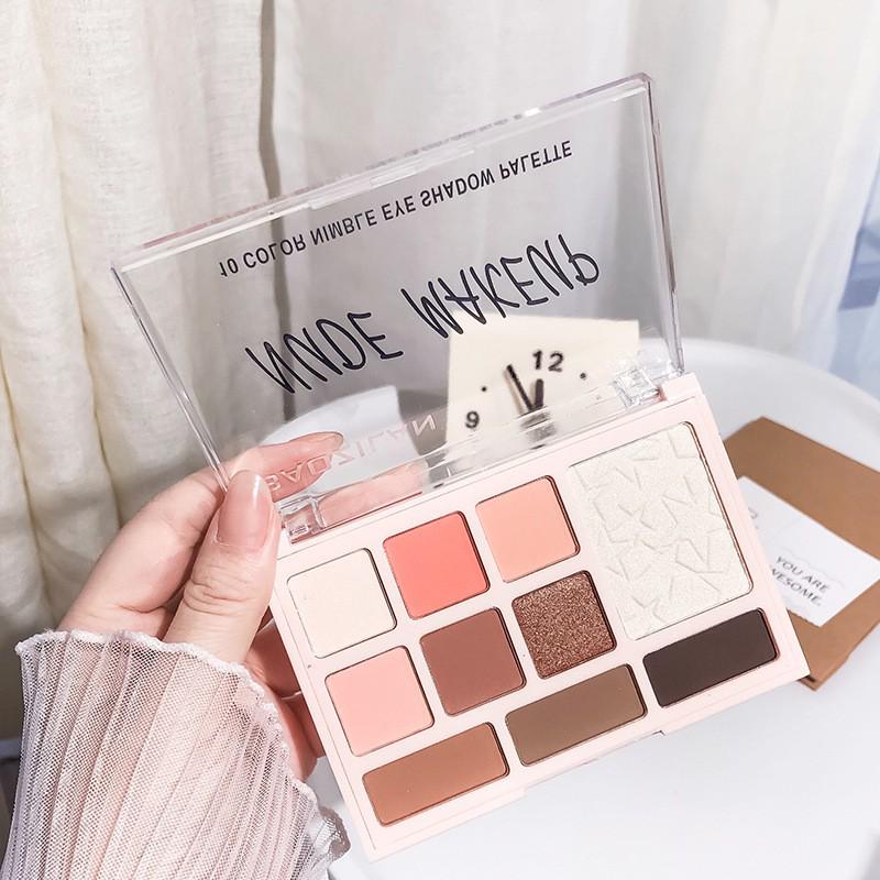 Versatile Multi-Color Eyeshadow Palette: Contour, Highlight & Matte Shimmer Earth Tones