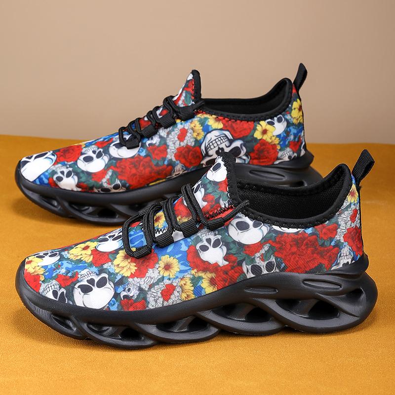 Halloween Woman Shoes Breathable Sneakers Woman Shoes Skull High Quality Fashion Light Athletic Mesh Sneakers Casual Shoes