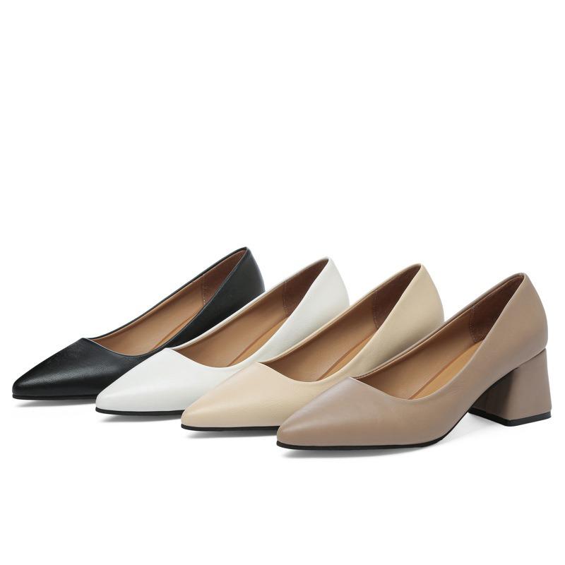 Shallow High Heels Women's New Women's Shoes Mary Jane Small Leather Shoes Thick Heels Women's Shoes Professional Single Shoes Women