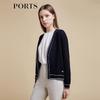 PORTS Women's Color-Block Trim V-Neck Cardigan