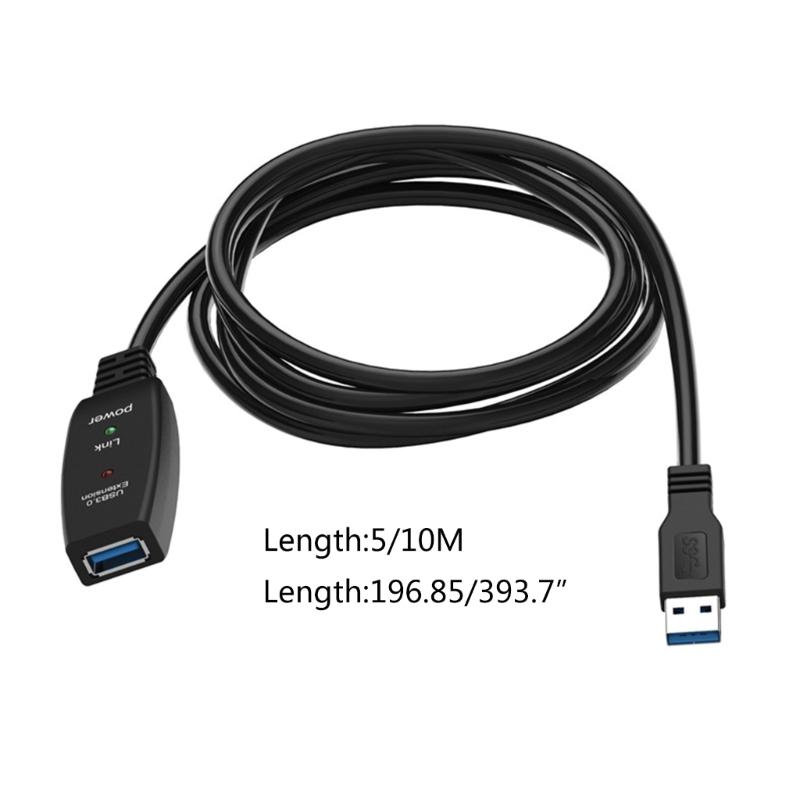 USB3.0 Extension Cord with Signal Boosters Active Repeater USB Male to Female Extender Wire for Wireless Netwrok Adapter