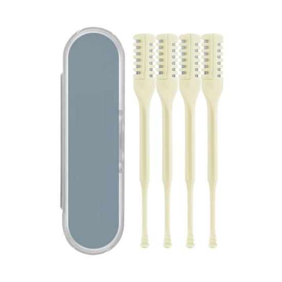 Nasal Hair Cutter Split Ends Trimmer Set 360-degrees Rotation Nose Trimmer Tweezers Portable Manual Hair Removal Tool for Men Women