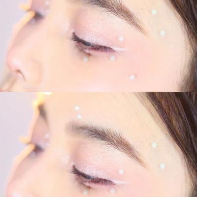 Diy White Pearl Paste 3D Face Jewels Eyeshadow Stickers Self Adhesive Face Body Eyebrow Diamond Nail Stickers Diamond Decoration