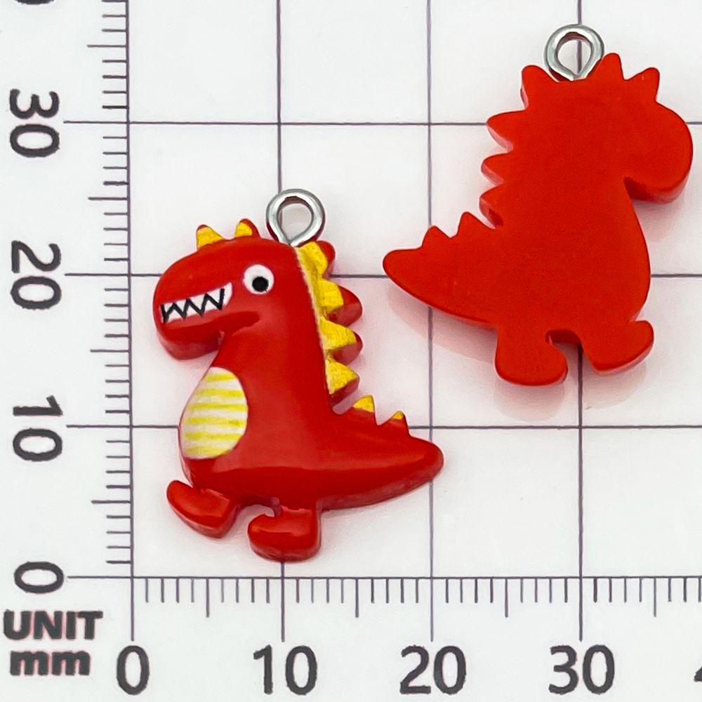 12 Mixed Colorful Resin Dinosaur Pendants for DIY Jewelry