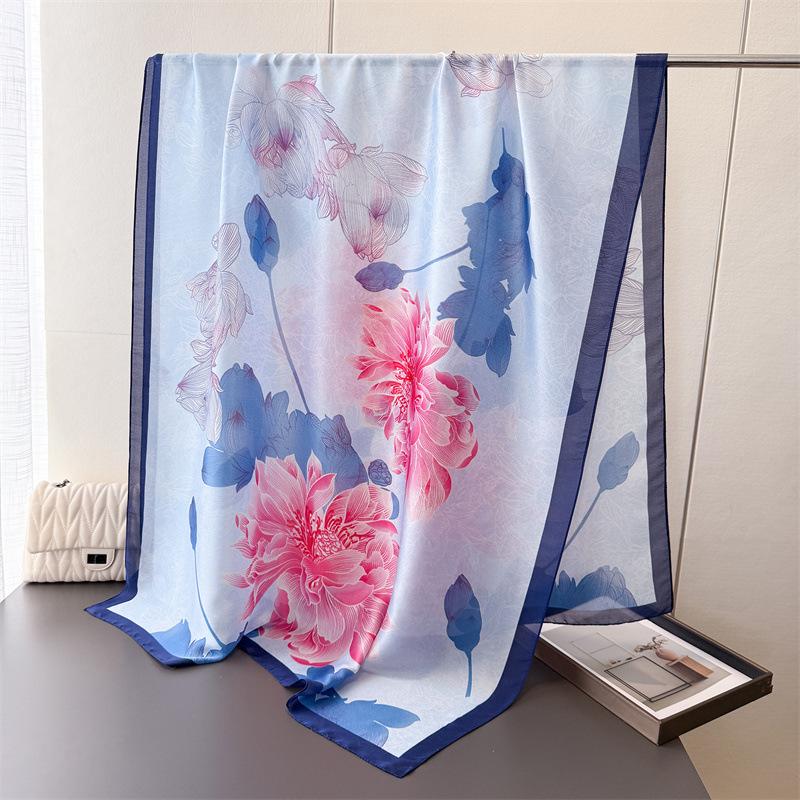 Luxury Brand Woman Scarf Muslim Hijab High Quality Ladies Shawl Headband Flower Paisley Scarf for Women Beach Silk Scarf Bandana