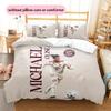Biancheria da letto con motivo Michael Olise Decorazione per la casa Regalo di compleanno (1 * copripiumino + 2 * federa, senza nucleo),merchandising per fan.